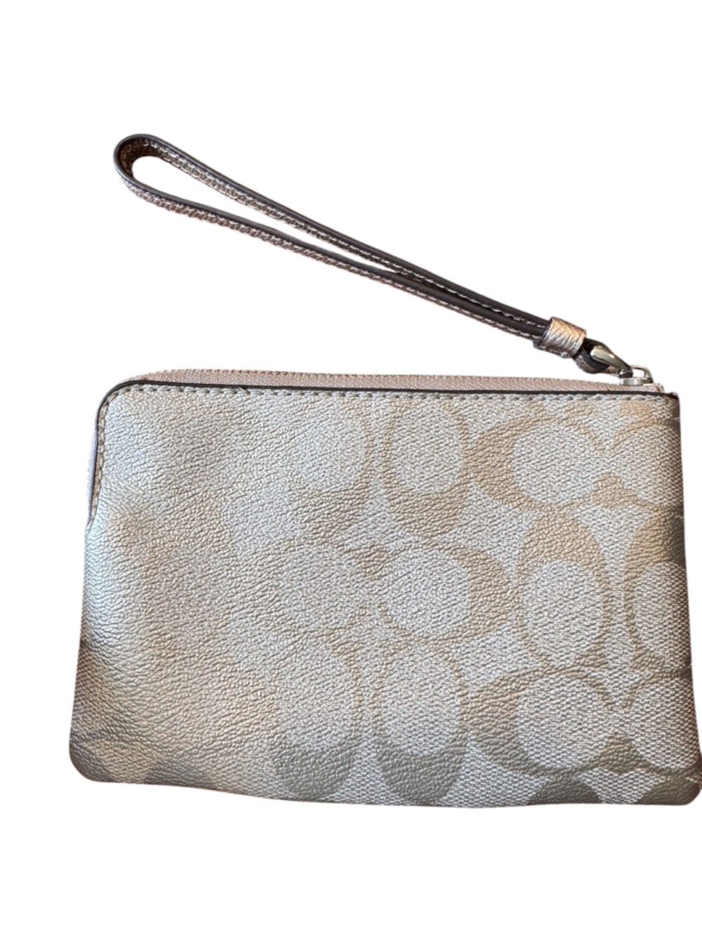Coach Metallic Signature Wristlet - Gold NWOT - Picture 2 of 3